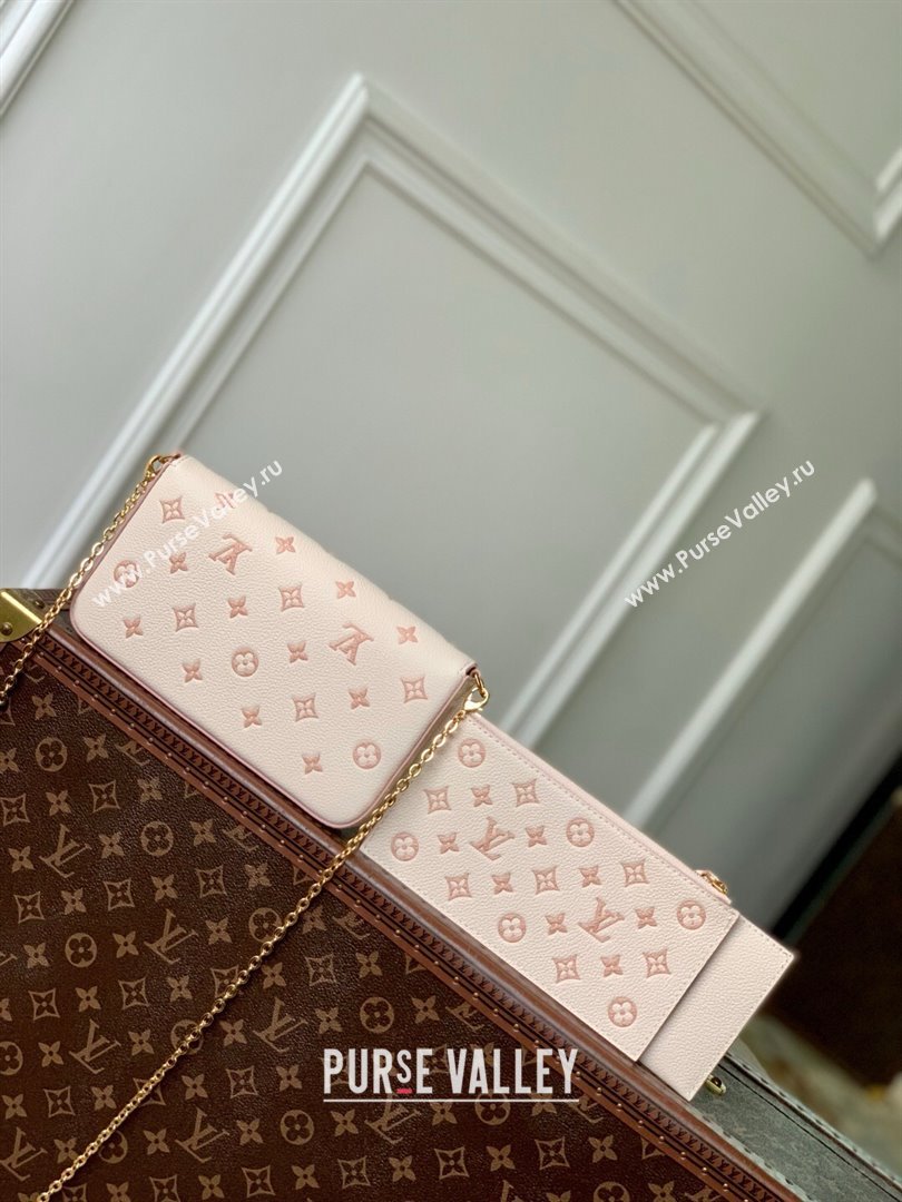 Louis Vuitton Felicie Pochette Bag in Bicolor Eden Embossed Grained Cowhide Leather M14968 2025 (K-25061708)