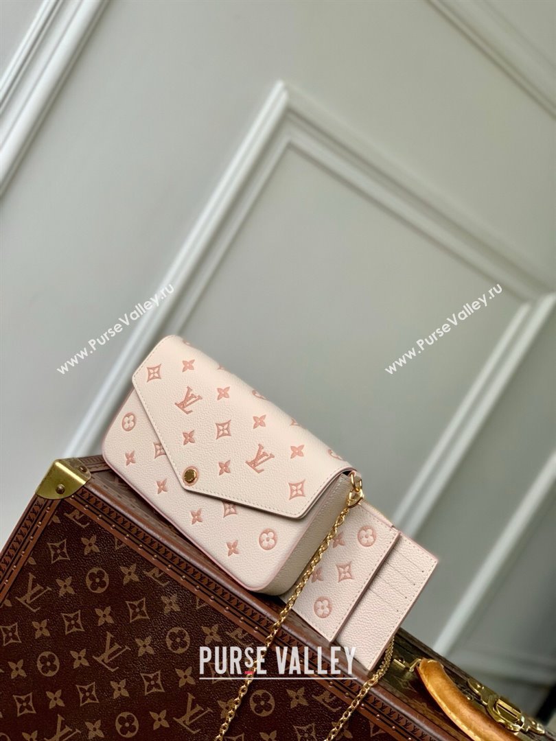 Louis Vuitton Felicie Pochette Bag in Bicolor Eden Embossed Grained Cowhide Leather M14968 2025 (K-25061708)