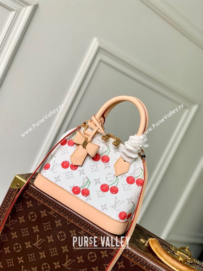 Louis Vuitton LV x TM Alma BB Bag in Monogram Cherry Canvas M14234 White 2025 (K-25061409)
