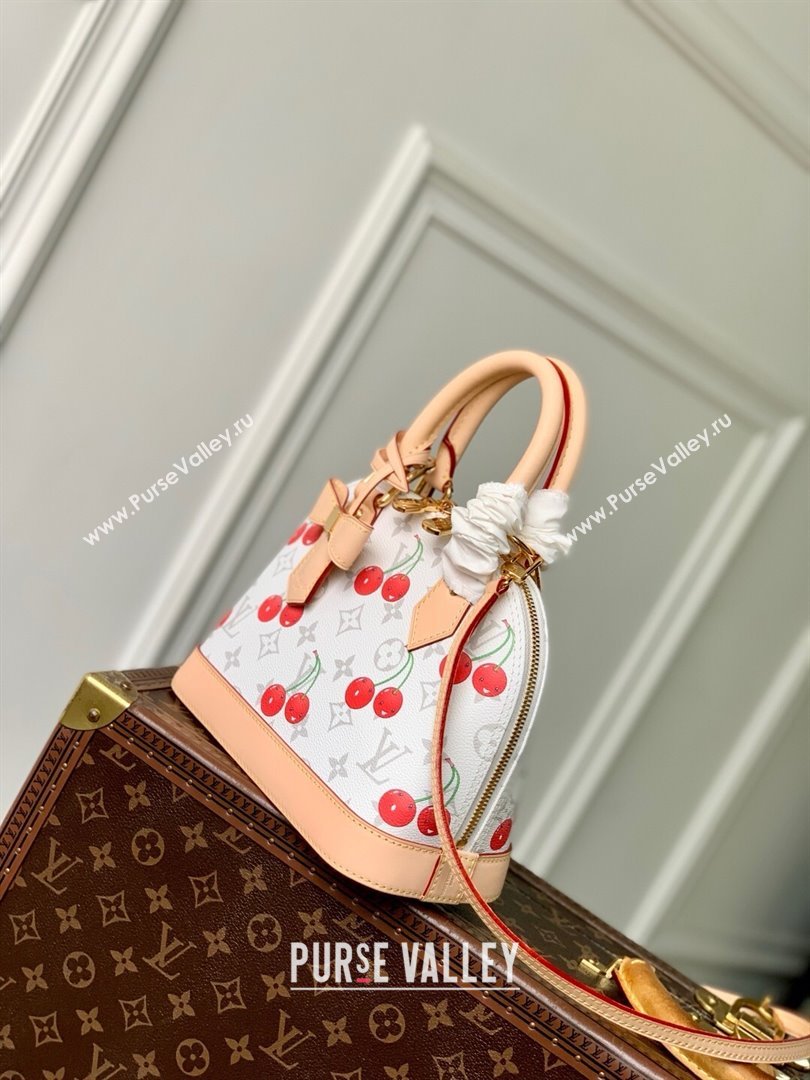 Louis Vuitton LV x TM Alma BB Bag in Monogram Cherry Canvas M14234 White 2025 (K-25061409)