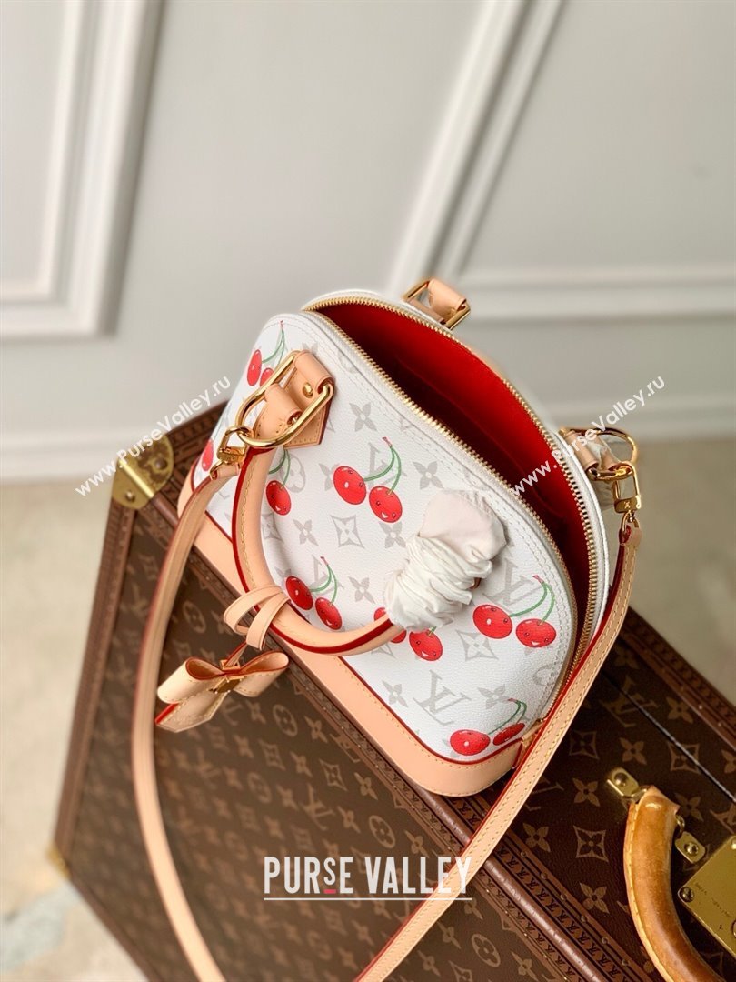 Louis Vuitton LV x TM Alma BB Bag in Monogram Cherry Canvas M14234 White 2025 (K-25061409)