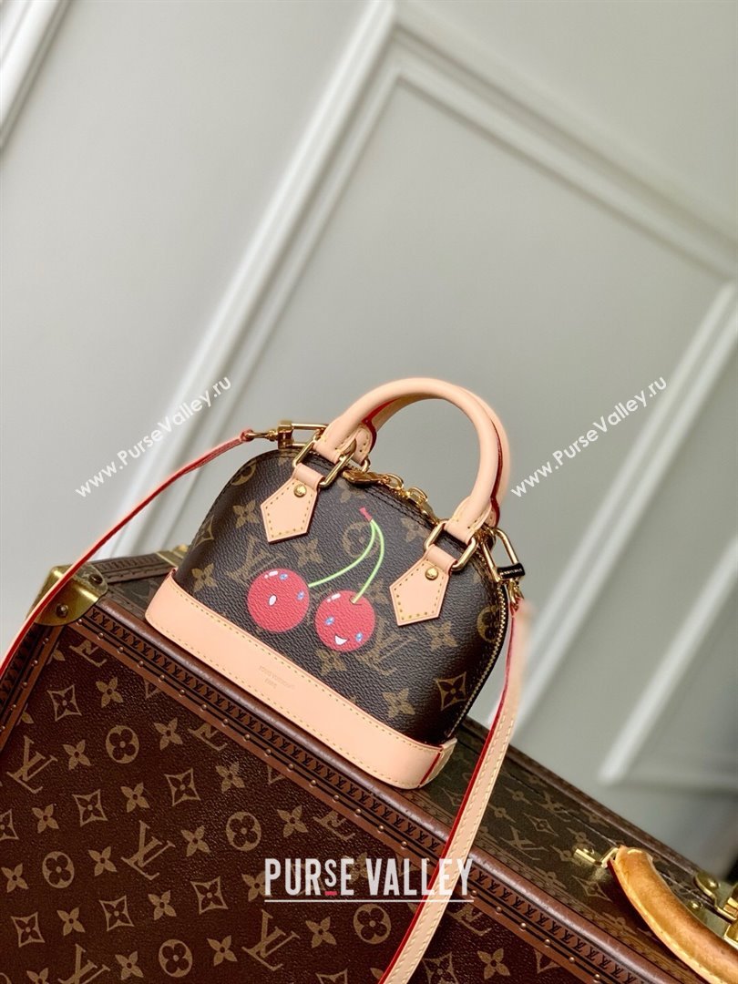 Louis Vuitton LV x TM Nano Alma Bag in Monogram Cherry Canvas M13416 Brown 2025 (K-25061411)
