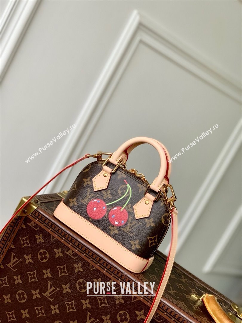 Louis Vuitton LV x TM Nano Alma Bag in Monogram Cherry Canvas M13416 Brown 2025 (K-25061411)