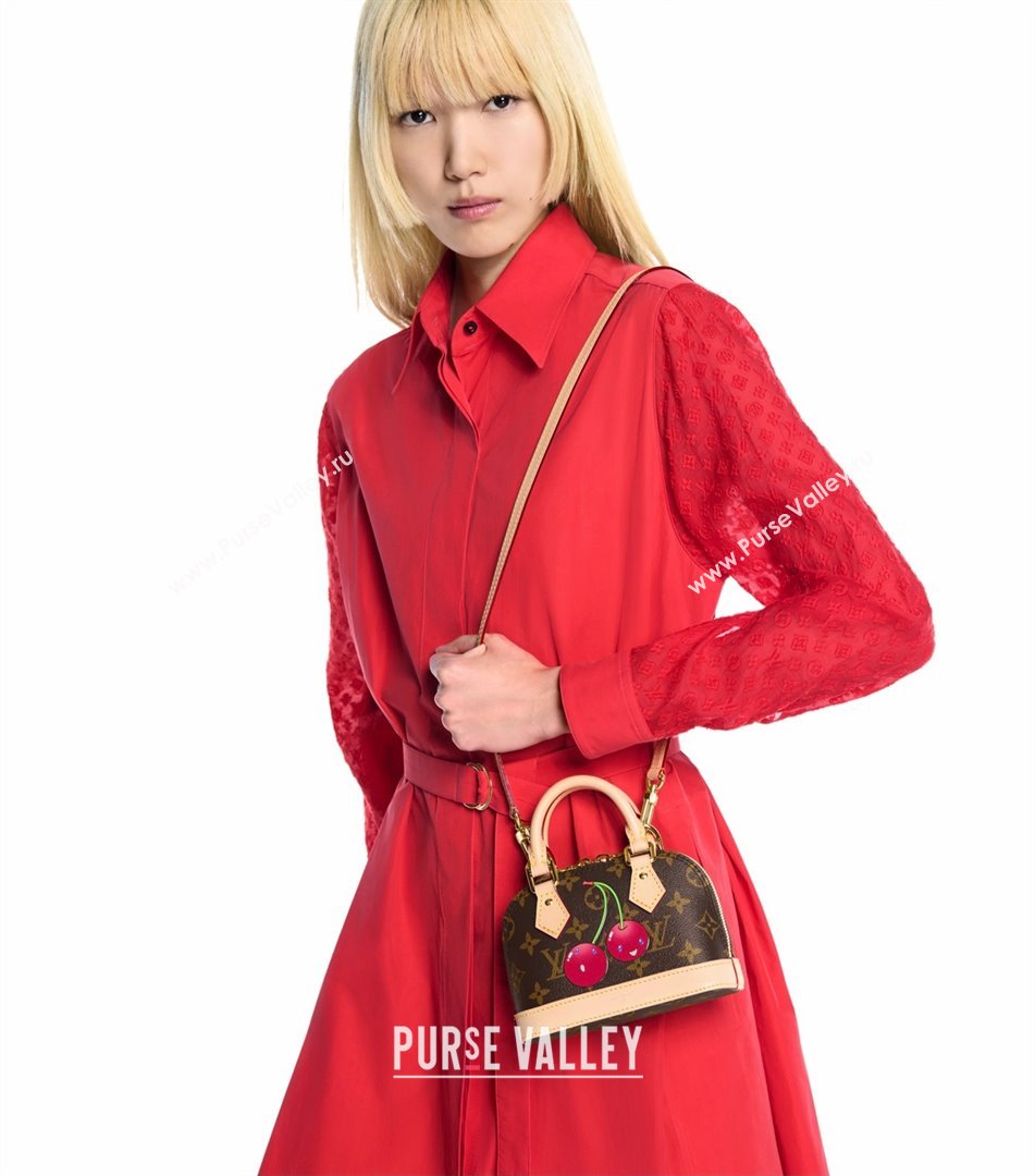 Louis Vuitton LV x TM Nano Alma Bag in Monogram Cherry Canvas M13416 Brown 2025 (K-25061411)