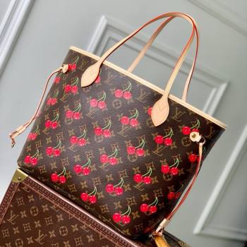 Louis Vuitton LV x TM Neverfull MM Bag in Monogram Cherry Canvas M13263 2025 (K-25061605)