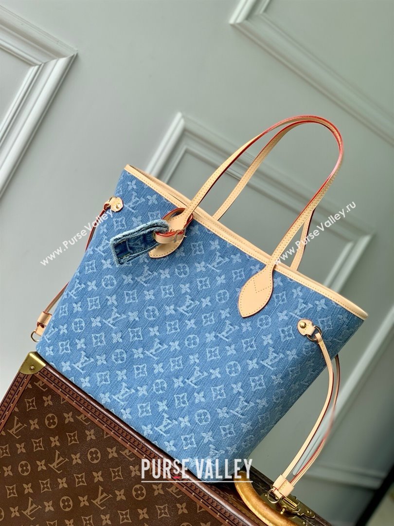 Louis Vuitton Neverfull MM Bag in Monogram Denim Blue M13192 2025 (K-25061620)