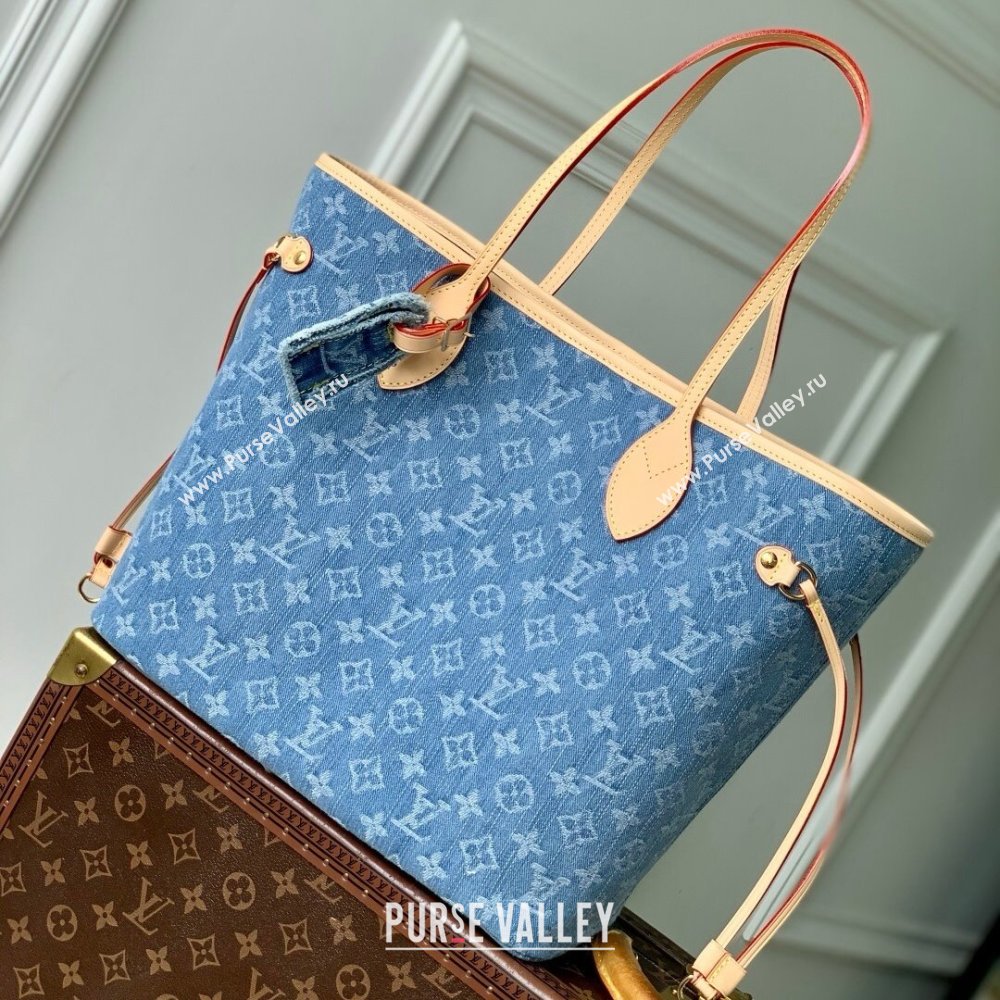 Louis Vuitton Neverfull MM Bag in Monogram Denim Blue M13192 2025 (K-25061620)