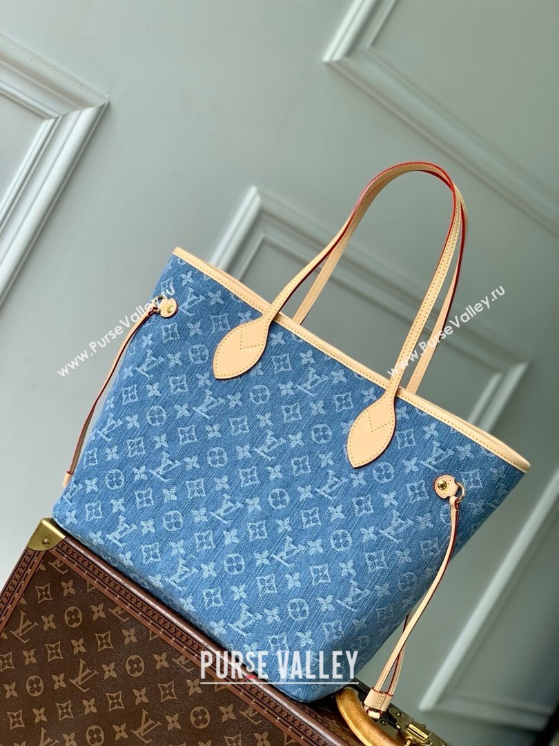 Louis Vuitton Neverfull MM Bag in Monogram Denim Blue M13192 2025 (K-25061620)