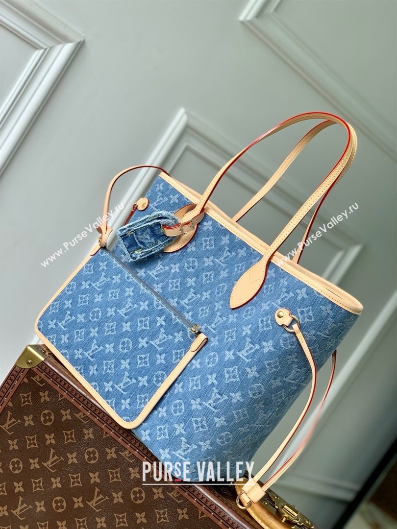 Louis Vuitton Neverfull MM Bag in Monogram Denim Blue M13192 2025 (K-25061620)