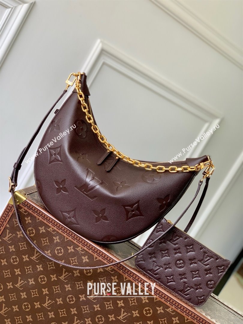 Louis Vuitton Loop Hobo Bag in Lambskin Leather M14042 Chocolate 2025 (K-25061613)