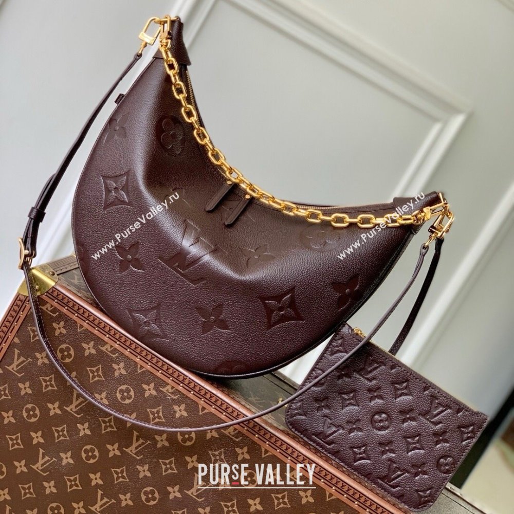 Louis Vuitton Loop Hobo Bag in Lambskin Leather M14042 Chocolate 2025 (K-25061613)