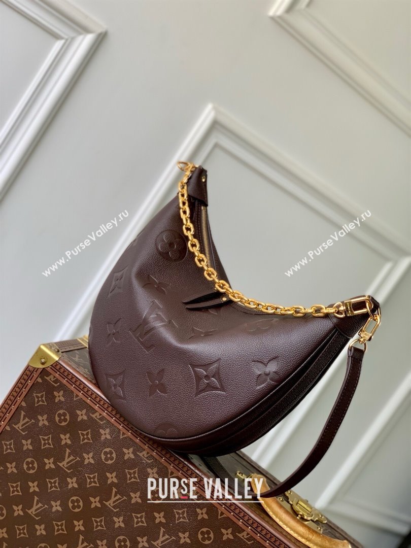 Louis Vuitton Loop Hobo Bag in Lambskin Leather M14042 Chocolate 2025 (K-25061613)