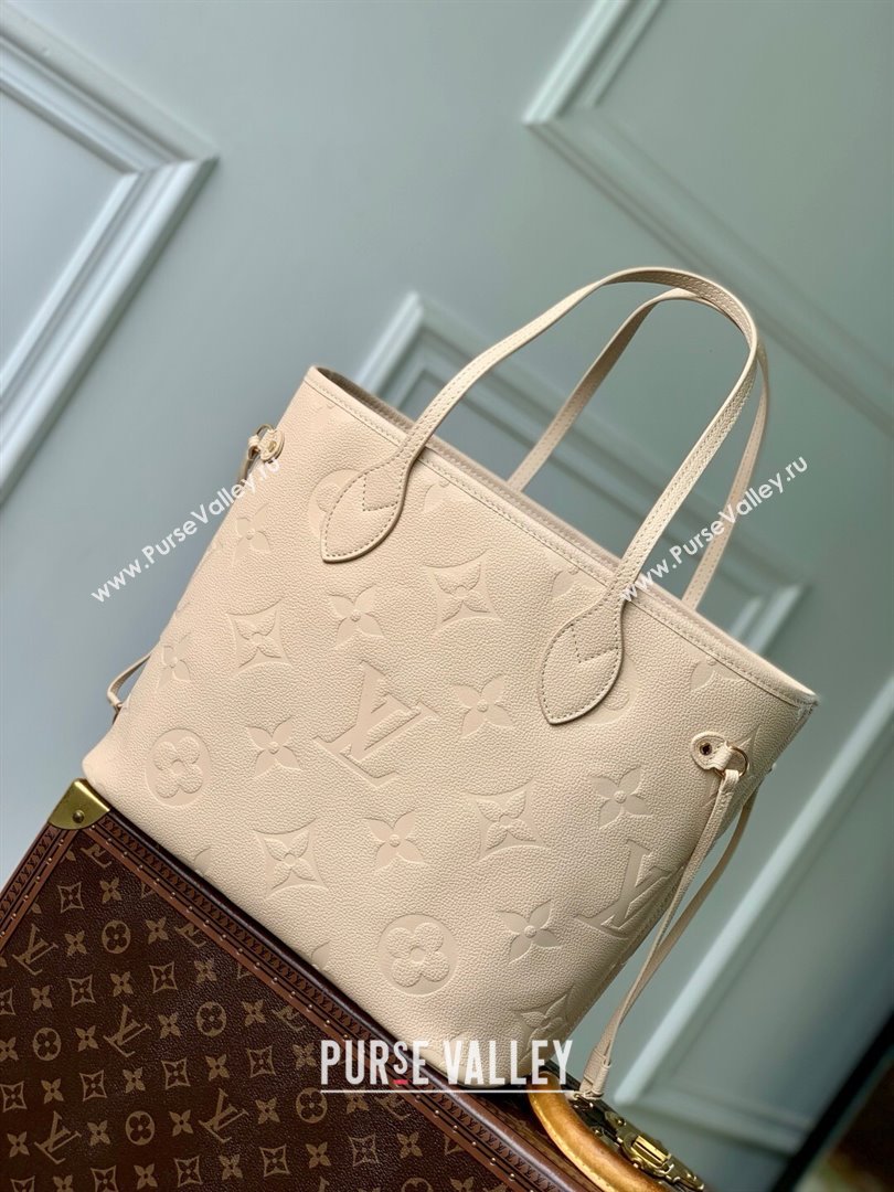 Louis Vuitton Neverfull MM Bag in Sand Grained Cowhide Leather M14319 2025 (K-25061806)