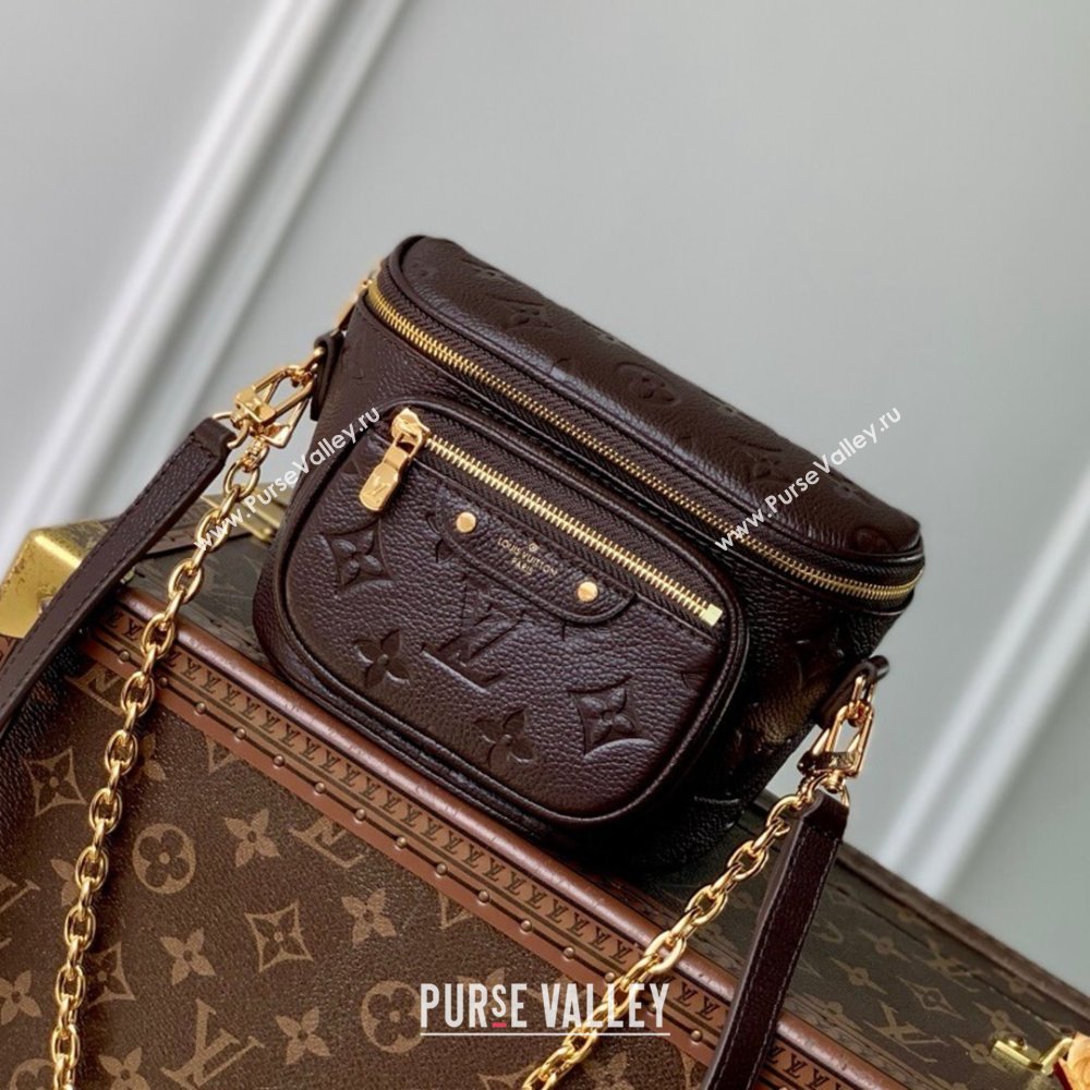 Louis Vuitton Mini Bumbag in Embossed Grained Leather M13827 Chocolate 2025 (K-25061612)