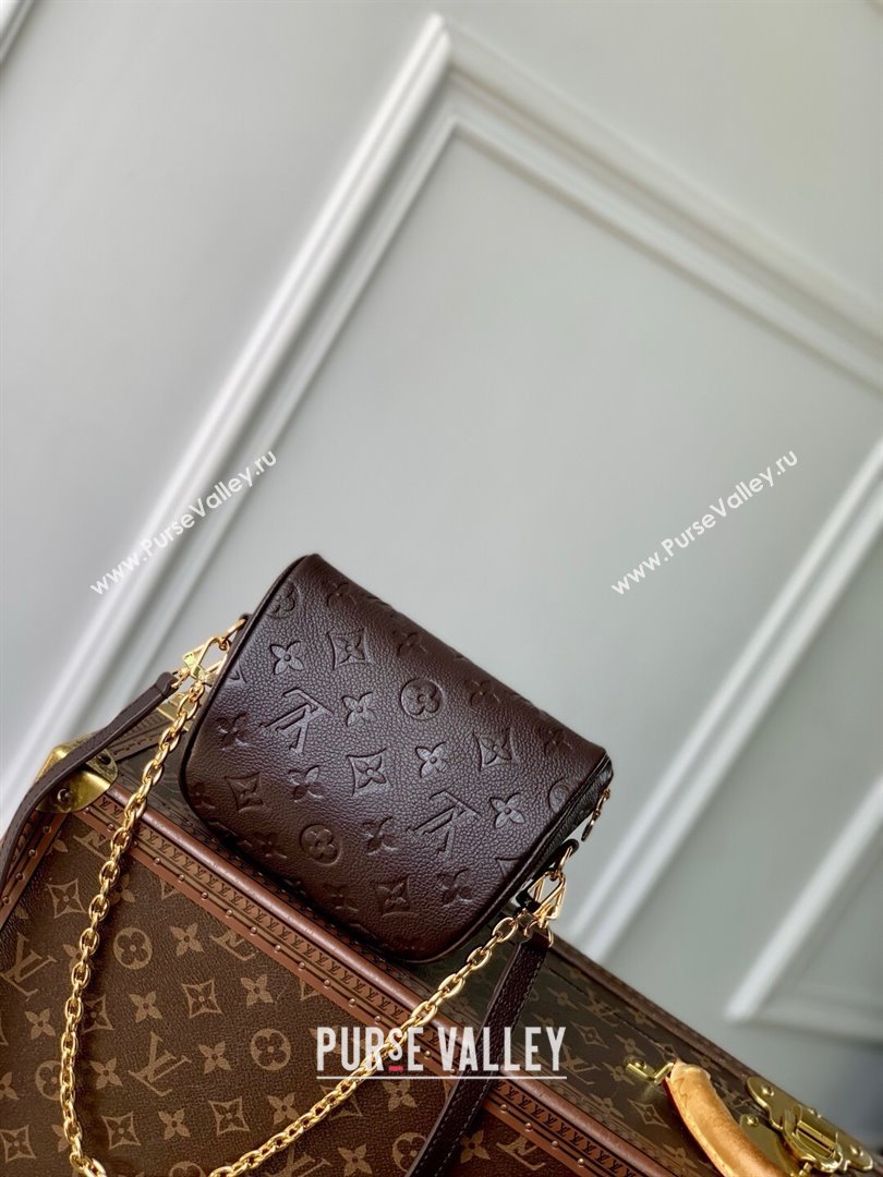 Louis Vuitton Mini Bumbag in Embossed Grained Leather M13827 Chocolate 2025 (K-25061612)