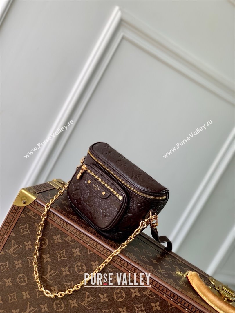 Louis Vuitton Mini Bumbag in Embossed Grained Leather M13827 Chocolate 2025 (K-25061612)