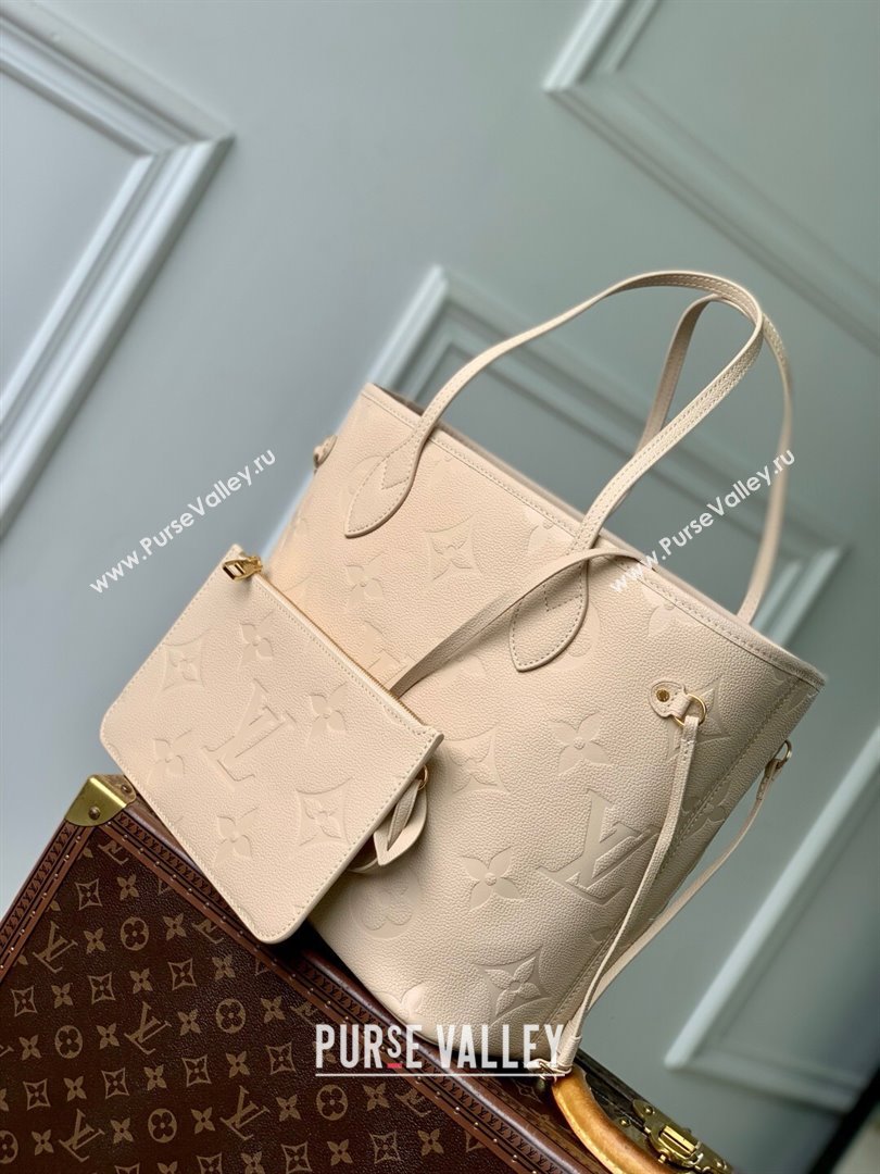 Louis Vuitton Neverfull MM Bag in Sand Grained Cowhide Leather M14319 2025 (K-25061806)