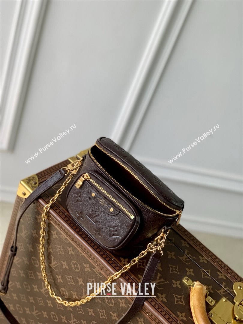 Louis Vuitton Mini Bumbag in Embossed Grained Leather M13827 Chocolate 2025 (K-25061612)