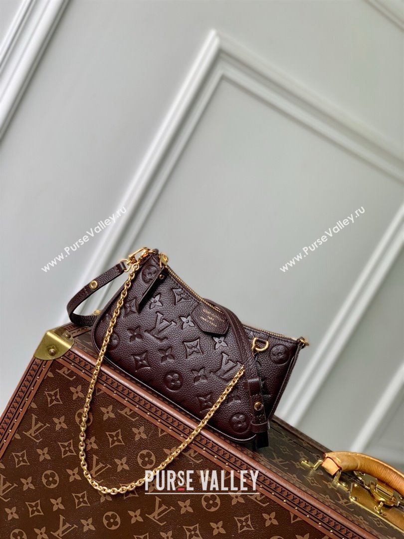 Louis Vuitton Easy Pouch in Embossed Grained Leather M13614 Chocolate 2025 (K-25061611)