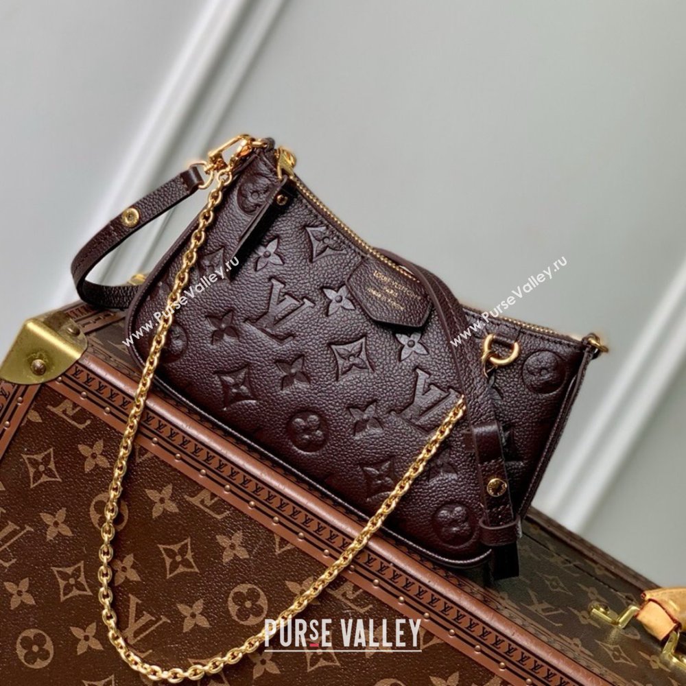 Louis Vuitton Easy Pouch in Embossed Grained Leather M13614 Chocolate 2025 (K-25061611)