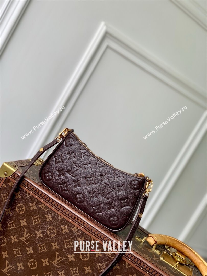 Louis Vuitton Easy Pouch in Embossed Grained Leather M13614 Chocolate 2025 (K-25061611)