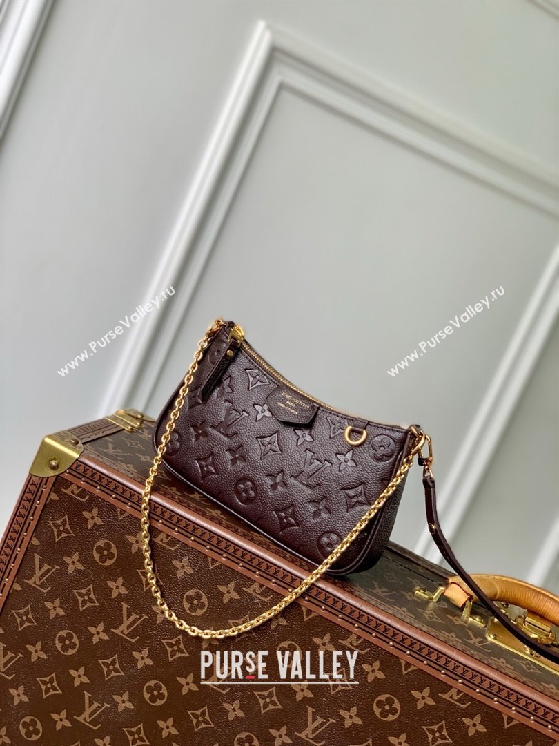 Louis Vuitton Easy Pouch in Embossed Grained Leather M13614 Chocolate 2025 (K-25061611)
