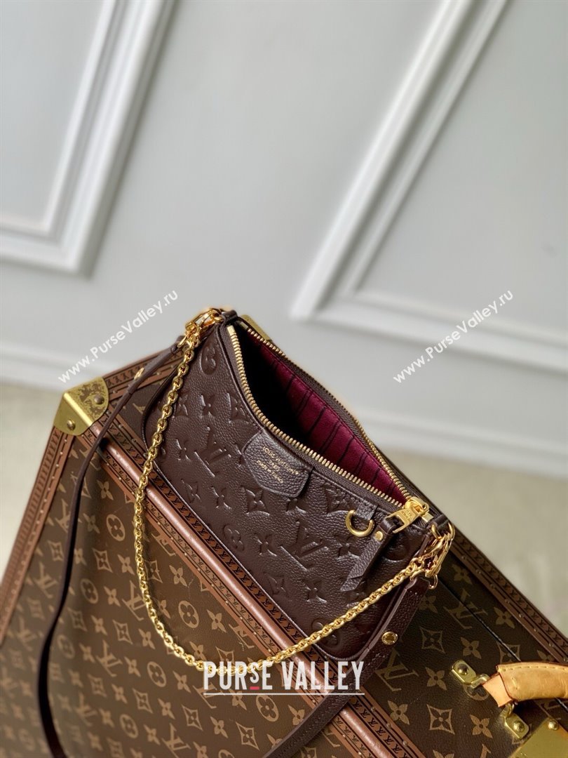 Louis Vuitton Easy Pouch in Embossed Grained Leather M13614 Chocolate 2025 (K-25061611)
