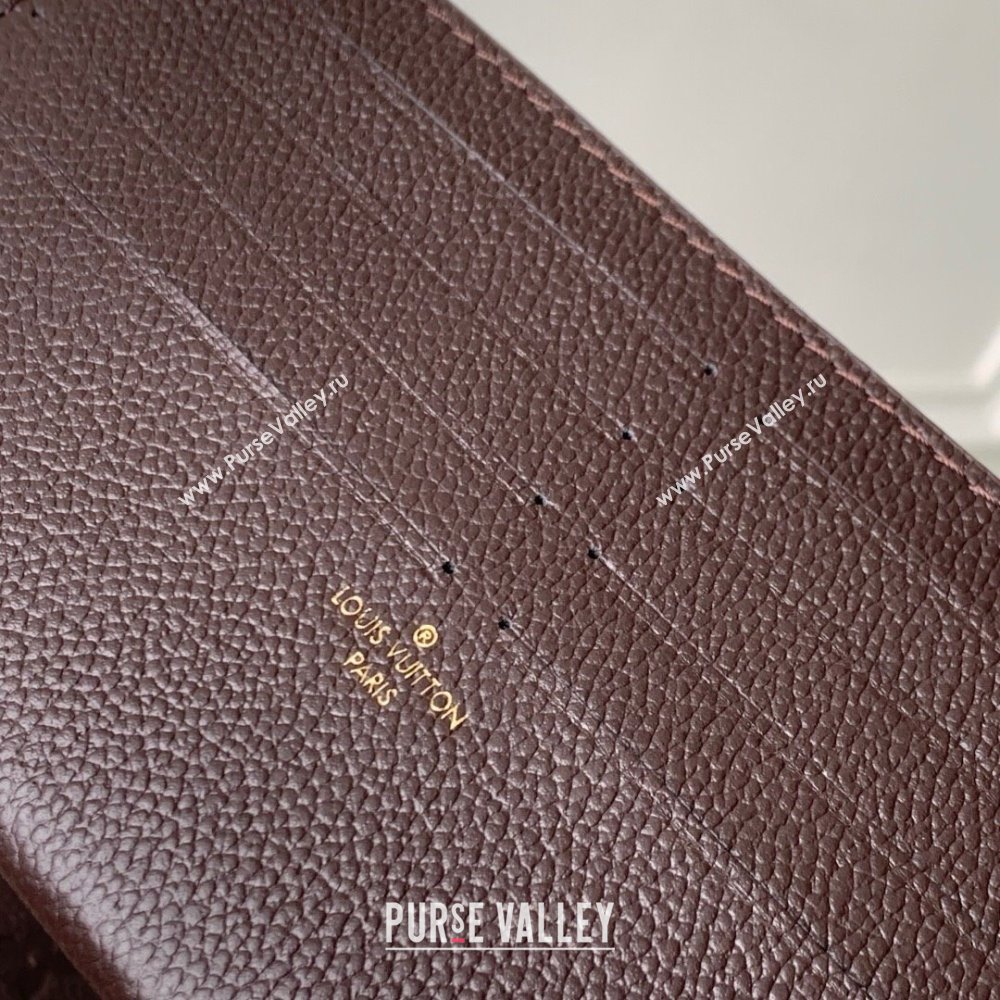 Louis Vuitton Felicie Pochette Bag in Embossed Grained Leather M14193 Chocolate 2025 (K-25061610)