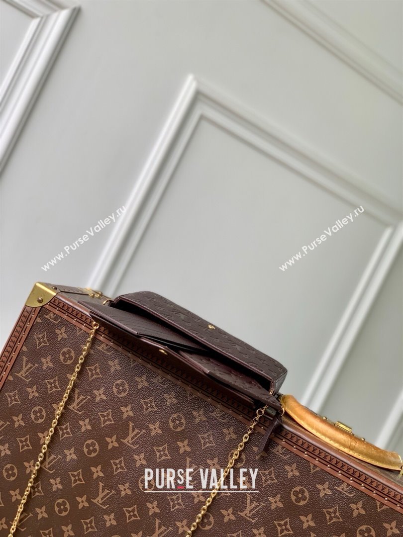 Louis Vuitton Felicie Pochette Bag in Embossed Grained Leather M14193 Chocolate 2025 (K-25061610)
