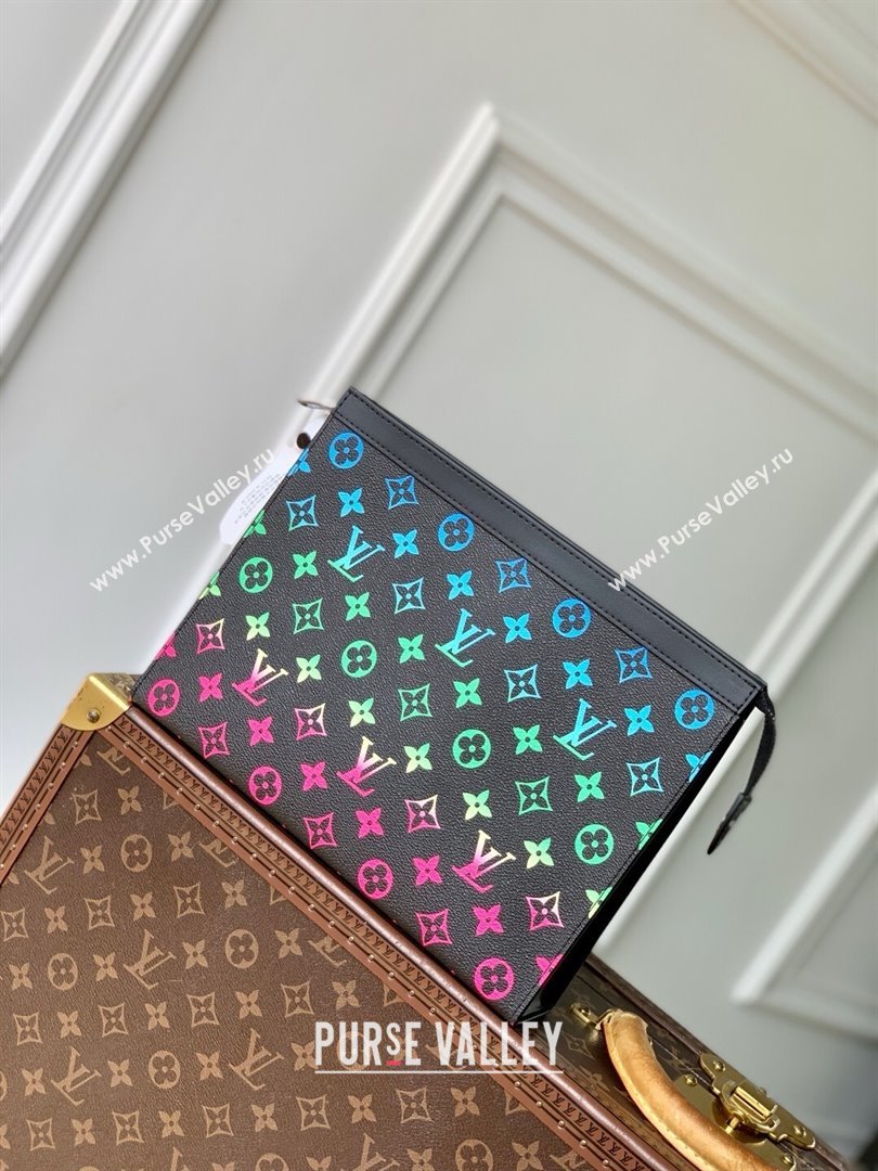 Louis Vuitton Pochette Voyage MM Pouch in Monogram Canvas M13907 Black/Multicolor 2025 (K-25061609)