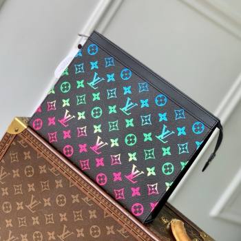 Louis Vuitton Pochette Voyage MM Pouch in Monogram Canvas M13907 Black/Multicolor 2025 (K-25061609)