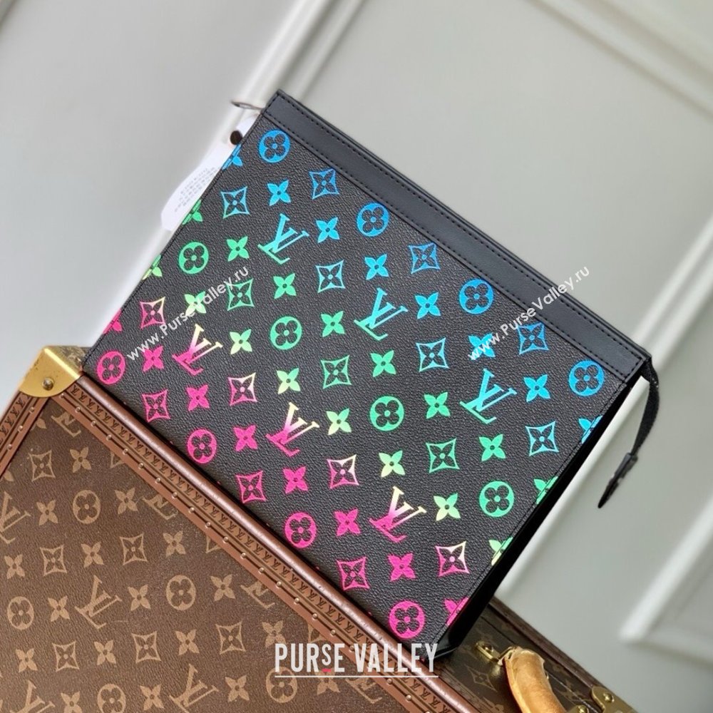 Louis Vuitton Pochette Voyage MM Pouch in Monogram Canvas M13907 Black/Multicolor 2025 (K-25061609)