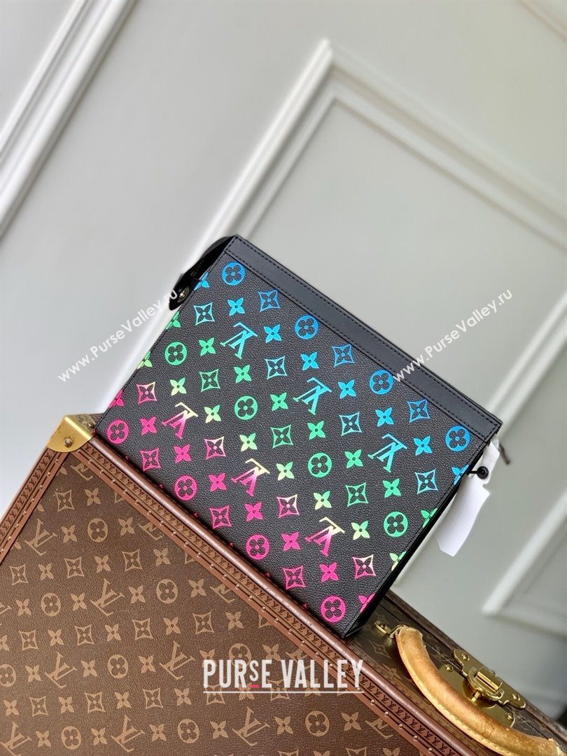 Louis Vuitton Pochette Voyage MM Pouch in Monogram Canvas M13907 Black/Multicolor 2025 (K-25061609)