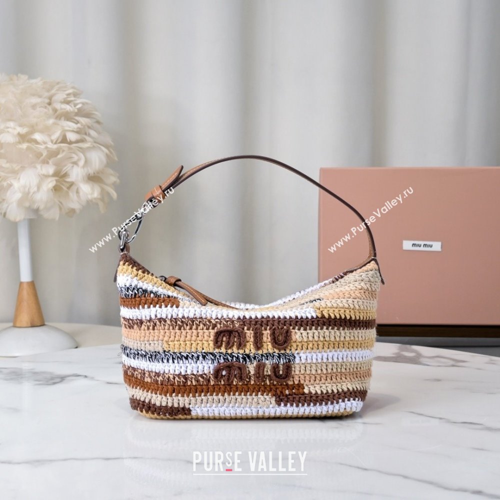 Miu Miu Crochet pouch Bag 5NE841 Beige 2025 (MHUI-25061603)