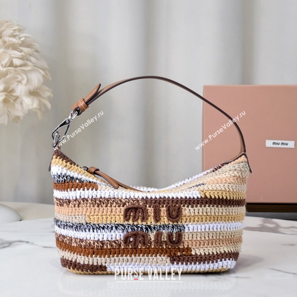 Miu Miu Crochet pouch Bag 5NE841 Beige 2025 (MHUI-25061603)
