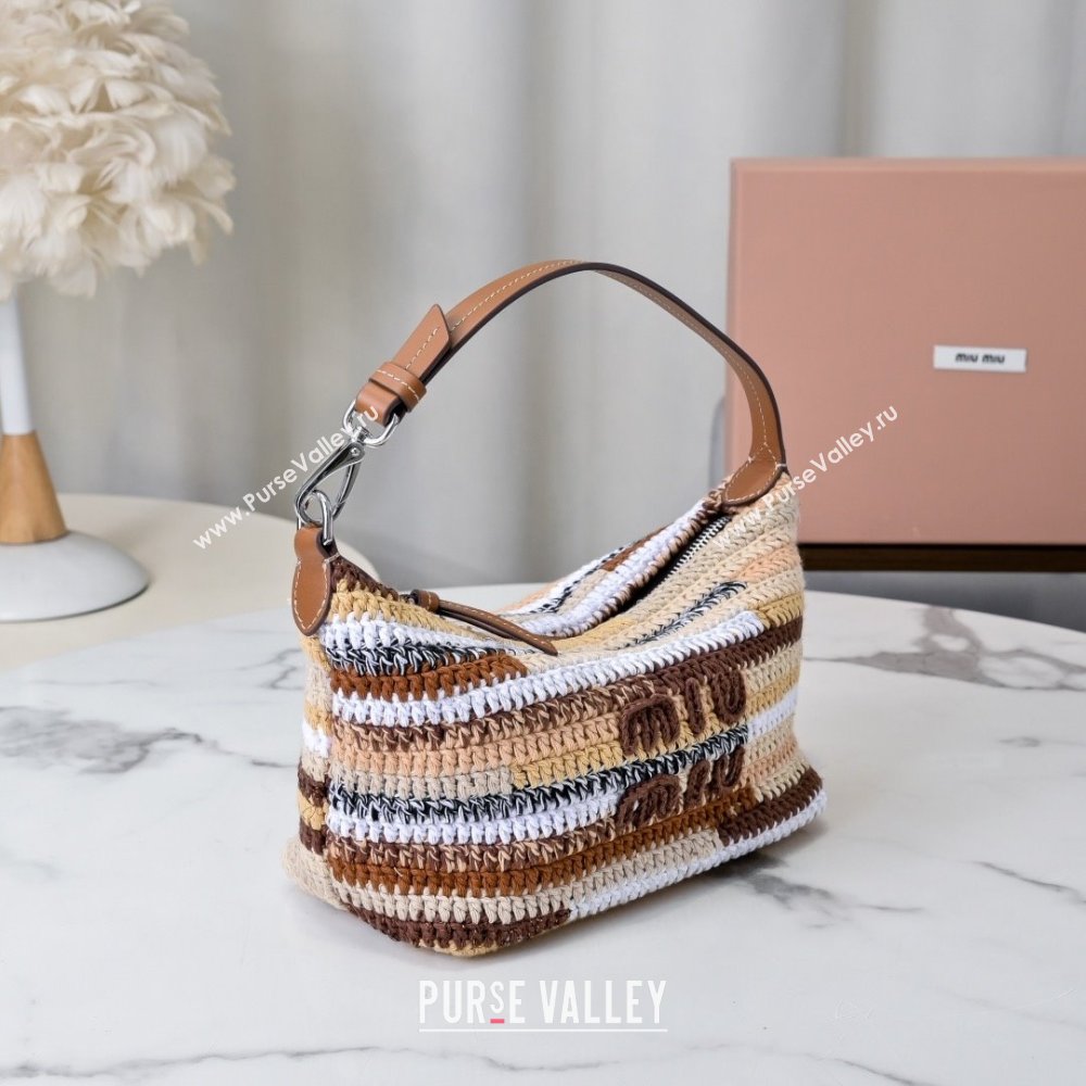 Miu Miu Crochet pouch Bag 5NE841 Beige 2025 (MHUI-25061603)