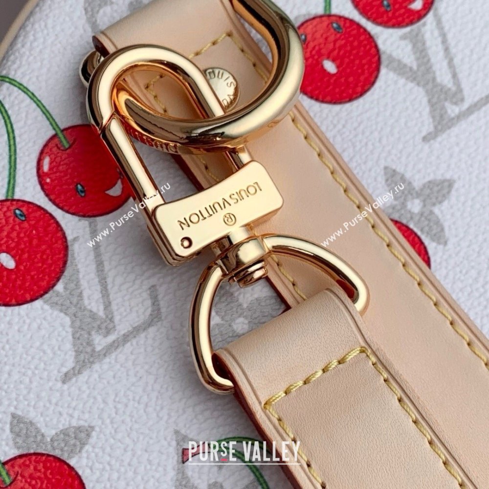 Louis Vuitton LV x TM Keepall Bandouliere 45 Bag in Monogram Cherry Canvas M13764 White 2025 (K-25061606)