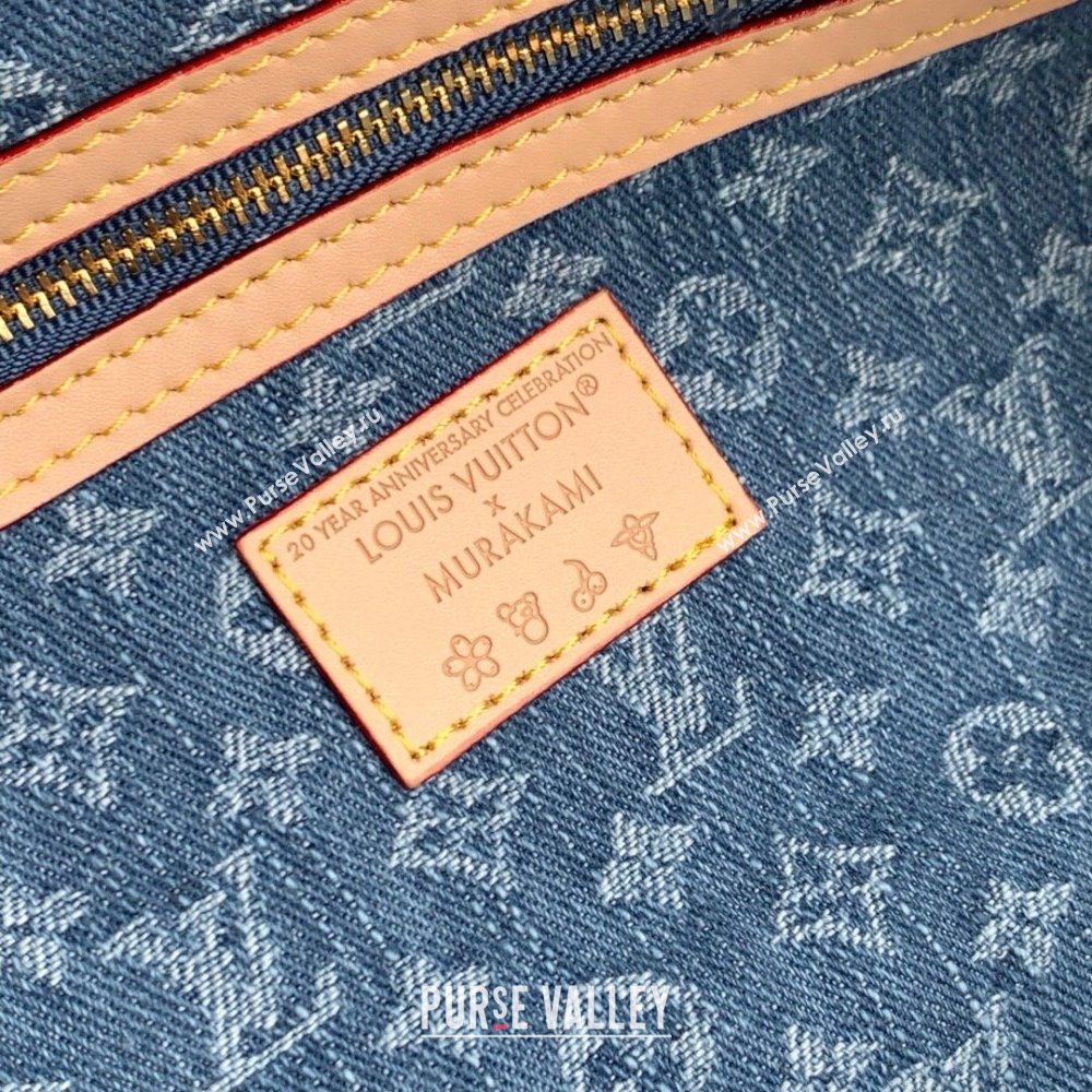 Louis Vuitton LV x TM Keepall Bandouliere 45 Bag in Monogram Cherry Denim Blue 2025 (K-25061608)