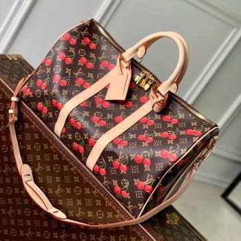 Louis Vuitton LV x TM Keepall Bandouliere 45 Bag in Monogram Cherry Canvas M13764 Brown 2025 (K-25061607)