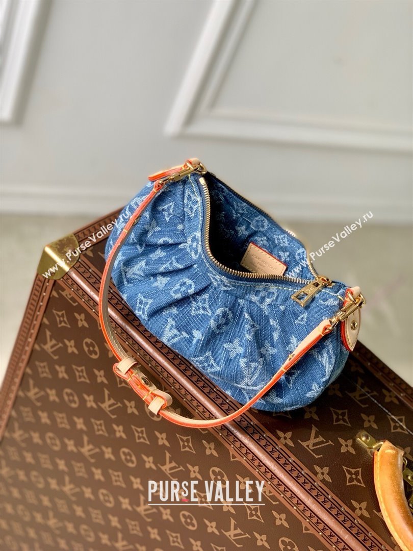 Louis Vuitton Pochette Valley Bag in Denim Blue Organic cotton M13571 2025 (K-25061401)