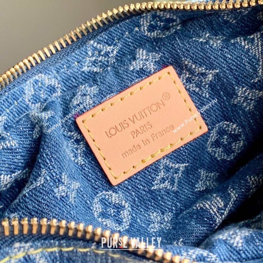 Louis Vuitton Pochette Valley Bag in Denim Blue Organic cotton M13571 2025 (K-25061401)
