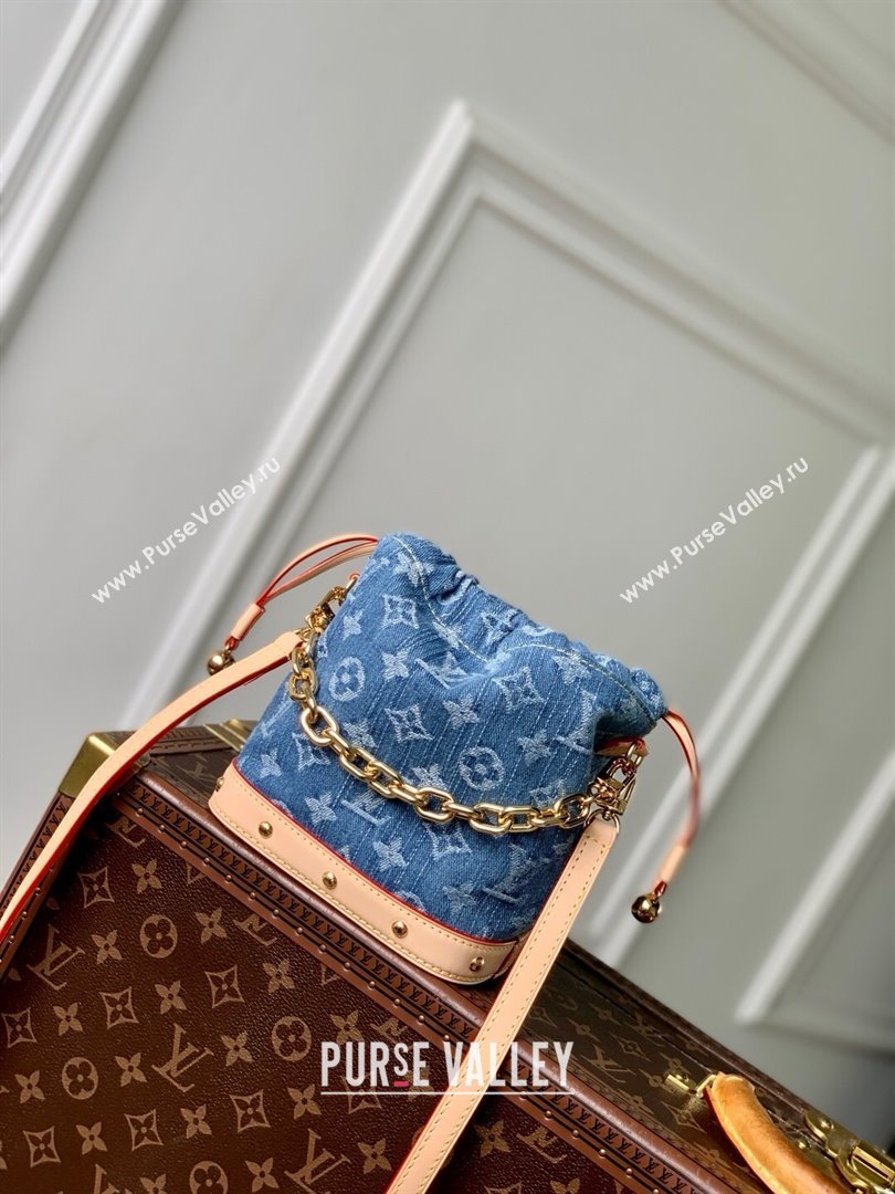 Louis Vuitton Nano Noe Bag in Denim Blue Organic cotton M83043 2025 (K-25061402)