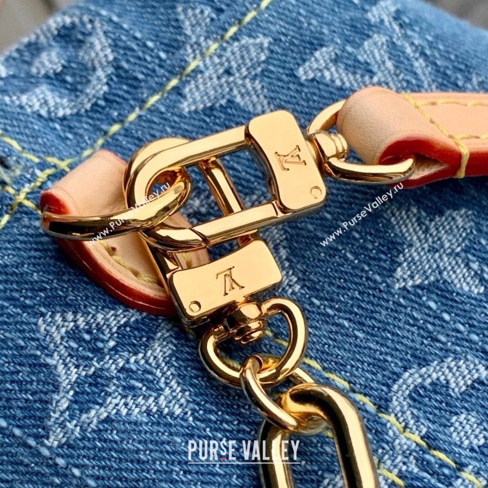 Louis Vuitton Nano Noe Bag in Denim Blue Organic cotton M83043 2025 (K-25061402)