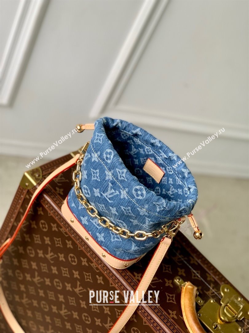 Louis Vuitton Nano Noe Bag in Denim Blue Organic cotton M83043 2025 (K-25061402)