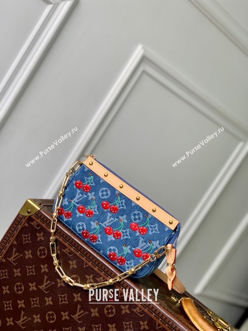 Louis Vuitton LV x TM Pochette Accessoires in Monogram Cherry Denim M13994 2025 (K-25061405)
