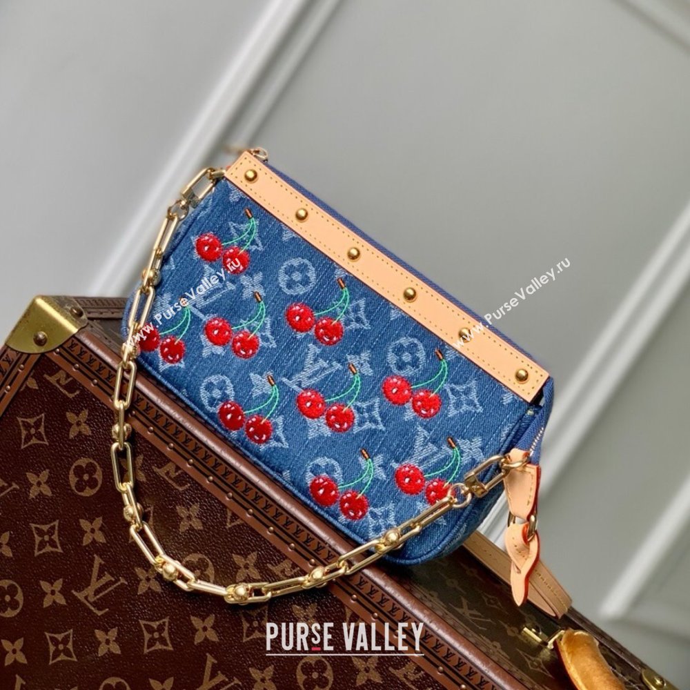 Louis Vuitton LV x TM Pochette Accessoires in Monogram Cherry Denim M13994 2025 (K-25061405)