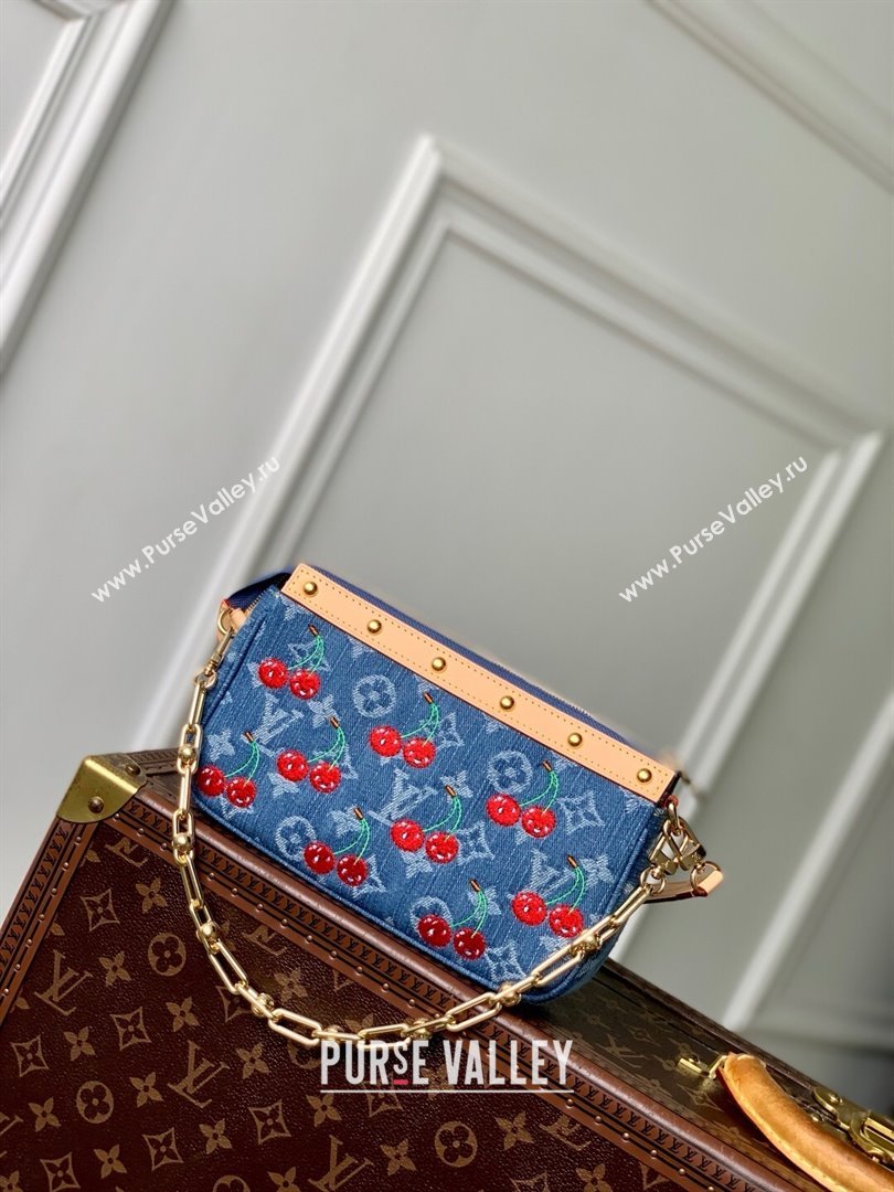 Louis Vuitton LV x TM Pochette Accessoires in Monogram Cherry Denim M13994 2025 (K-25061405)