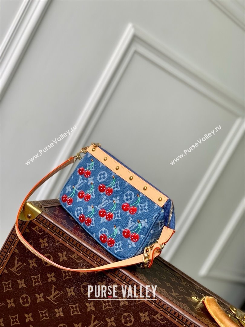 Louis Vuitton LV x TM Pochette Accessoires in Monogram Cherry Denim M13994 2025 (K-25061405)