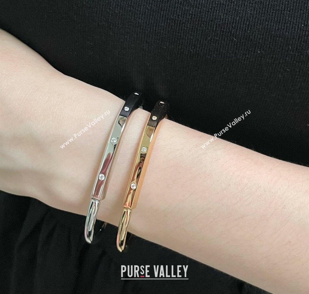 Tiffany Lock Bangle Bracelet with Strass Accents Yellow Gold 2025 0619 (YF-250619038)