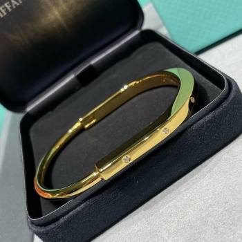 Tiffany Lock Bangle Bracelet with Strass Accents Yellow Gold 2025 0619 (YF-250619038)
